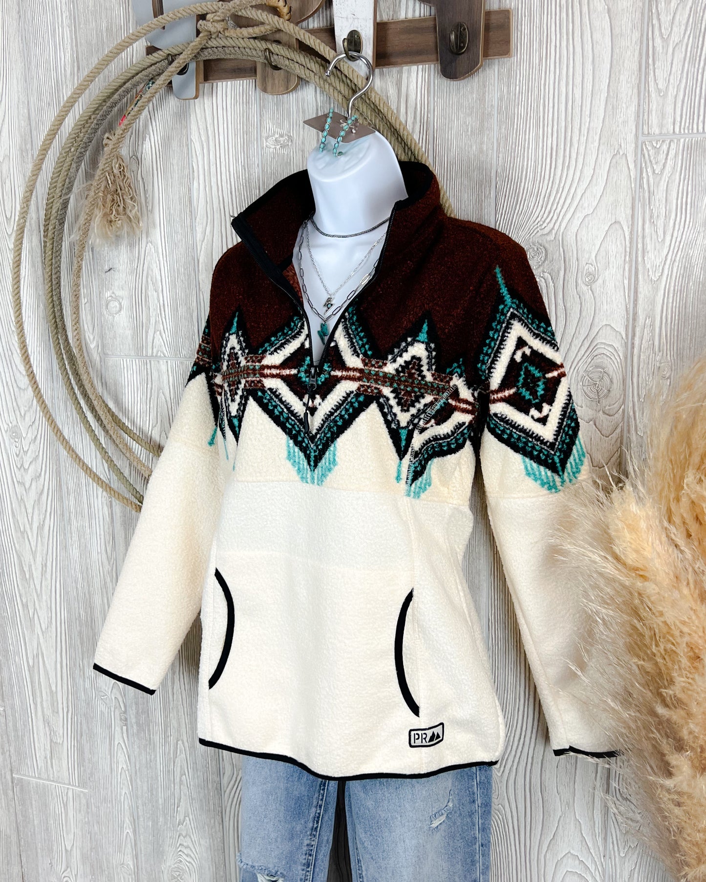 Vintage Style Berber Quarter Zip Pullover