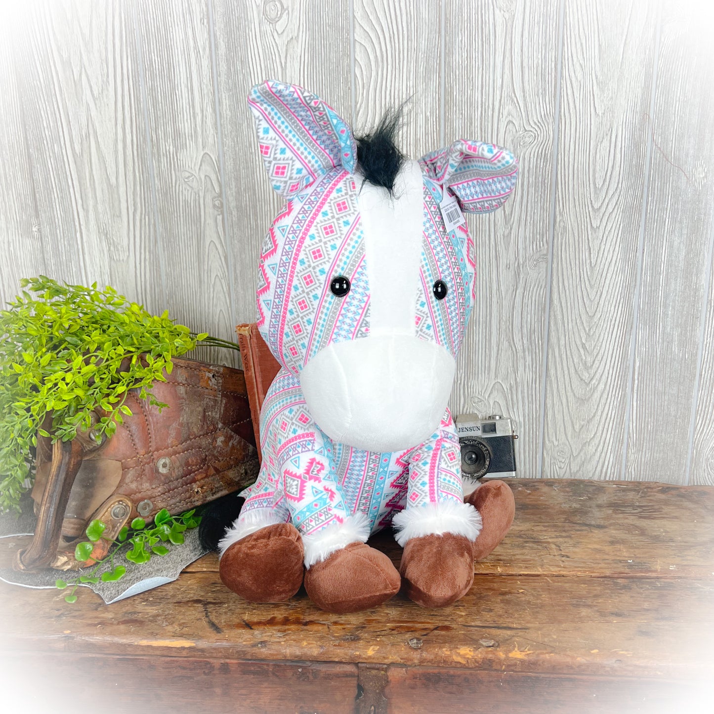 Horse Western Plushie – Multiple Colors | 18" x 12" | Limited-Time Doorbuster