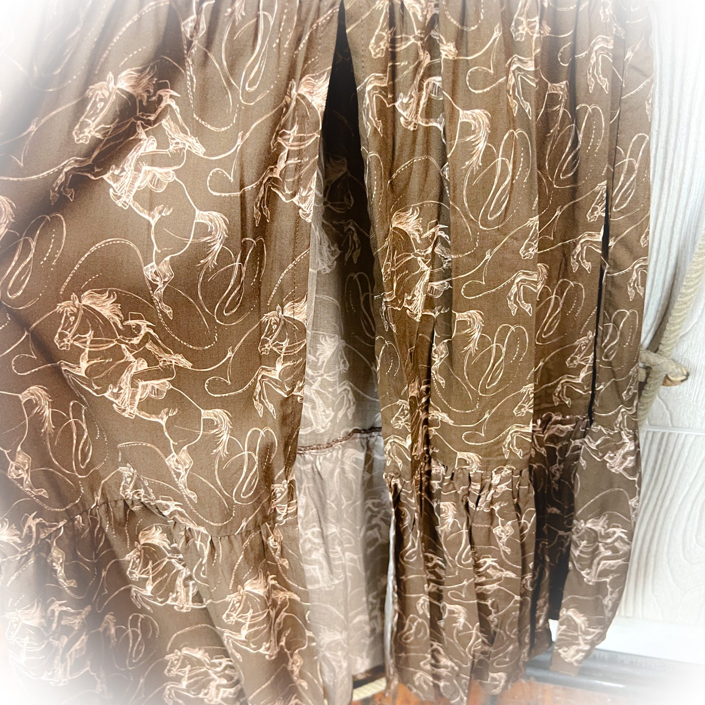 Cowgirl Rider Tiered Western Dress – Brown