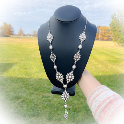 Drifter Western Lariat Necklace - White