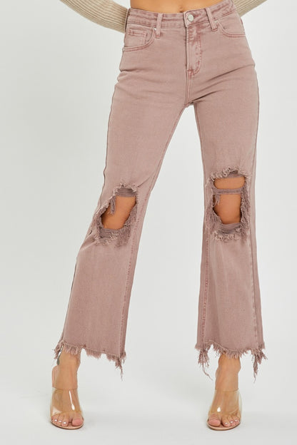 RISEN Distressed Ankle Bootcut Jeans - Online Exclusive