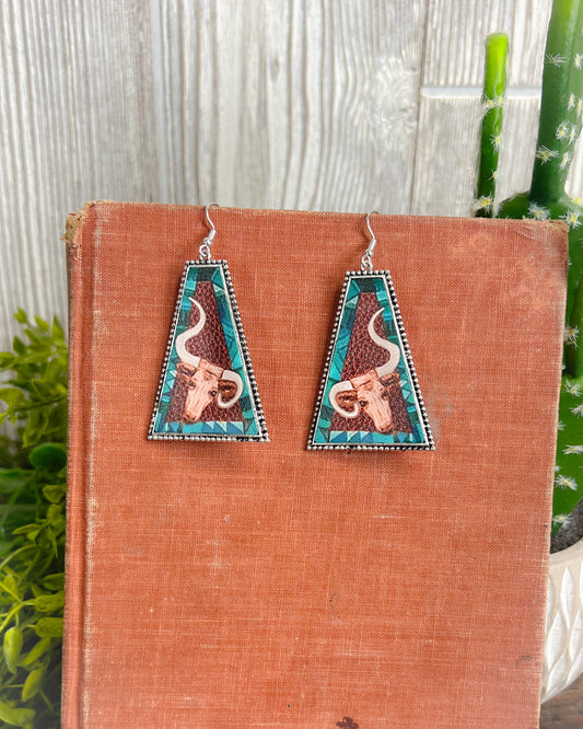 Western Steer Earrings