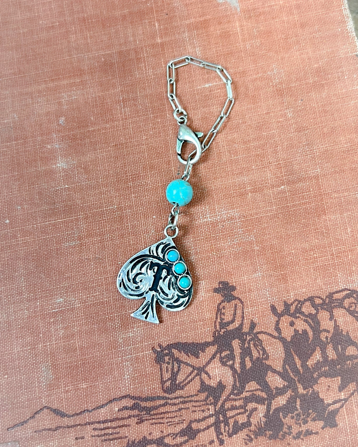 Western Initial Spade Charm