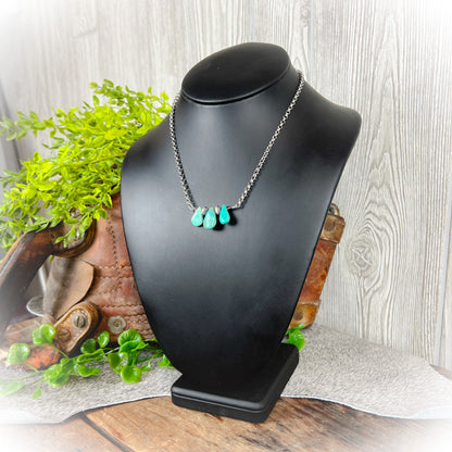 Leota Blue Turquoise & Sterling Silver Pearls Necklace