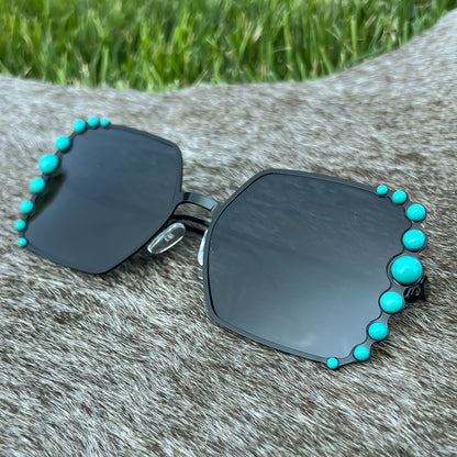 Retro Vintage Western Hippie Oversized Square Sunglasses