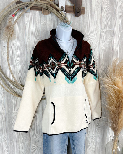 Vintage Style Berber Quarter Zip Pullover