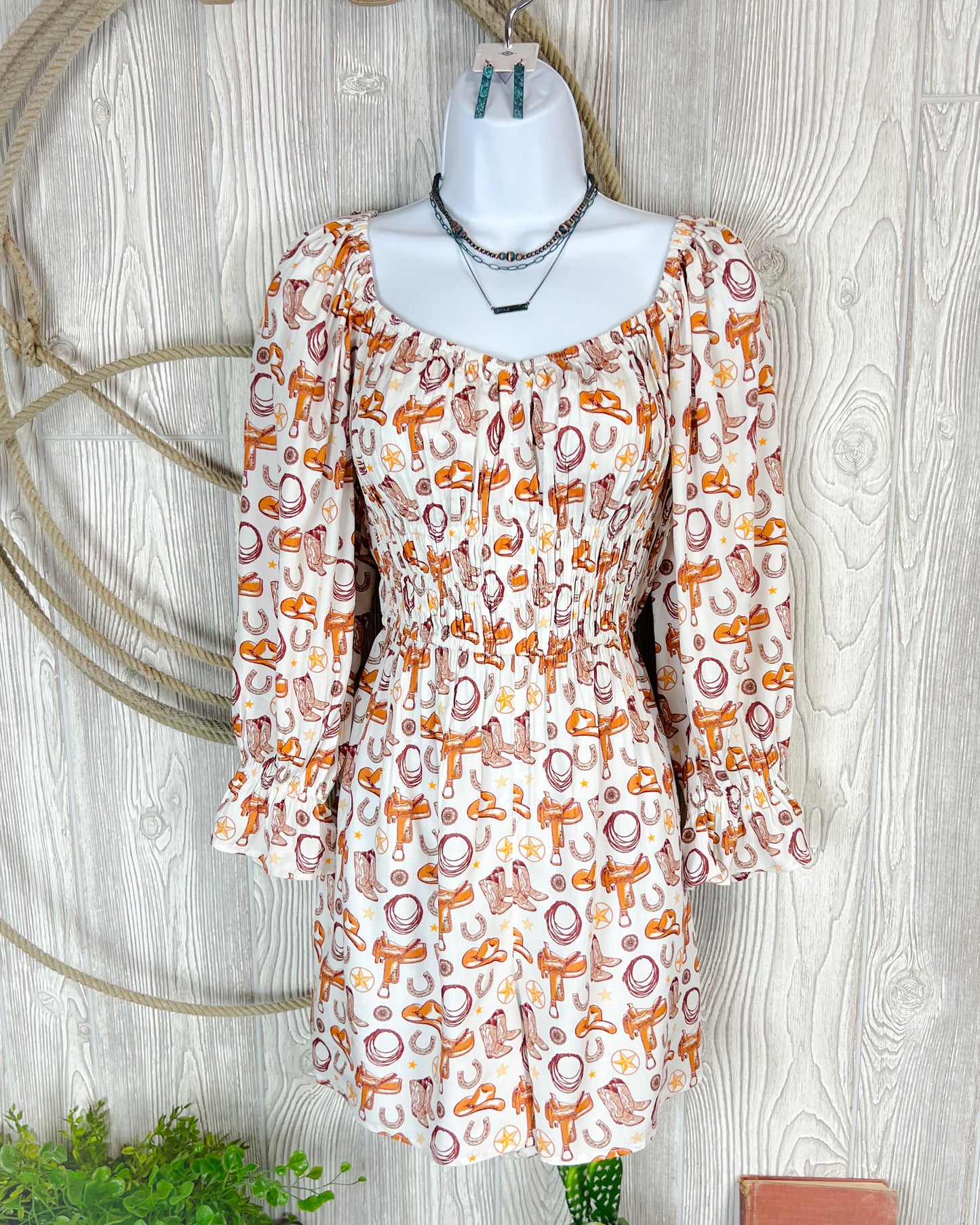 Howdy Darlin' Western Print Romper