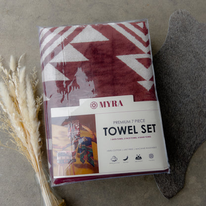 Rustic Boho Aztec Print Western Towel
