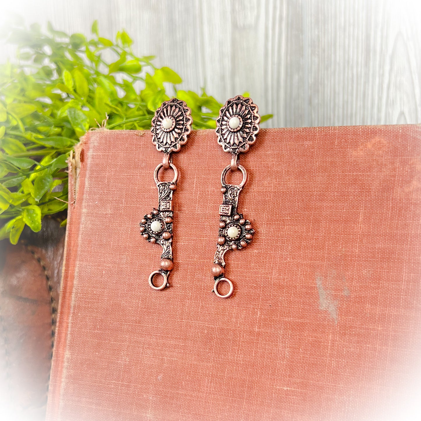 Western Horse Shank-Bit Earrings – Bronze