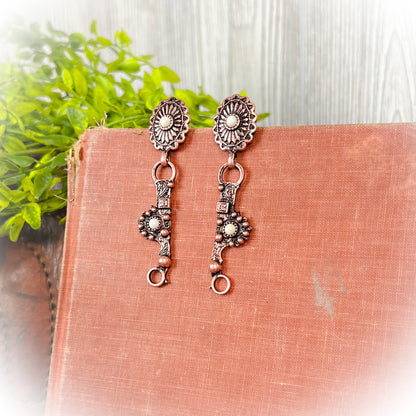 Western Horse Shank-Bit Earrings – Bronze