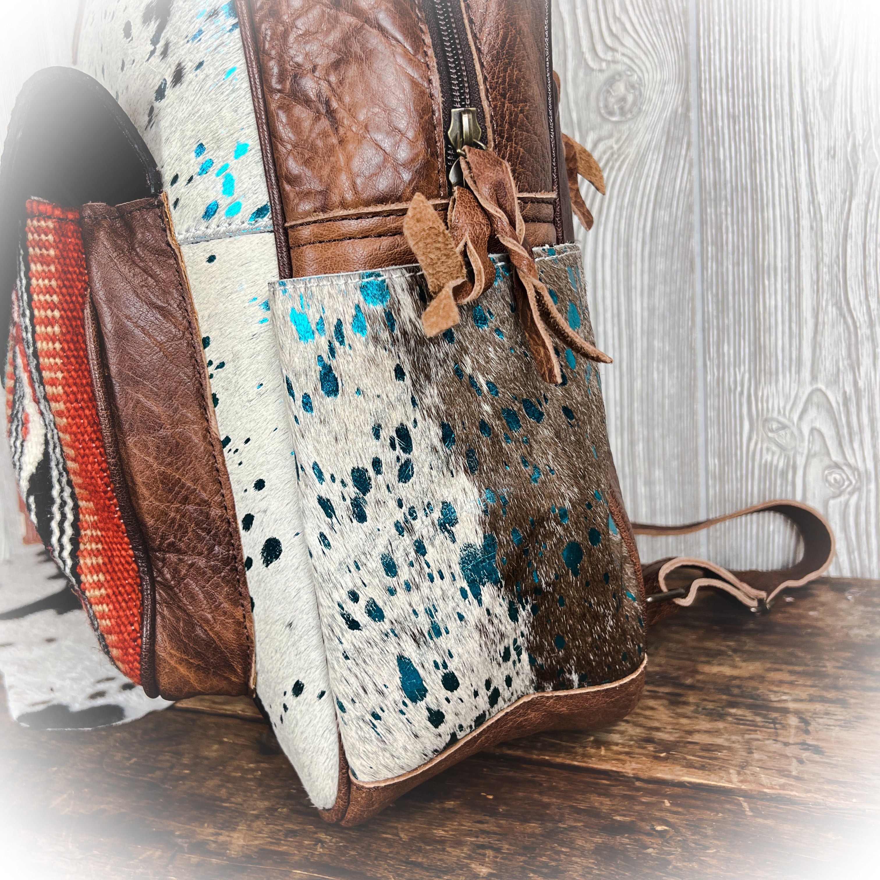 Cowhide Western Backpack Punchy Cactus Western Boutique