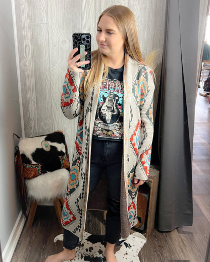 Aztec Western Sweater Duster