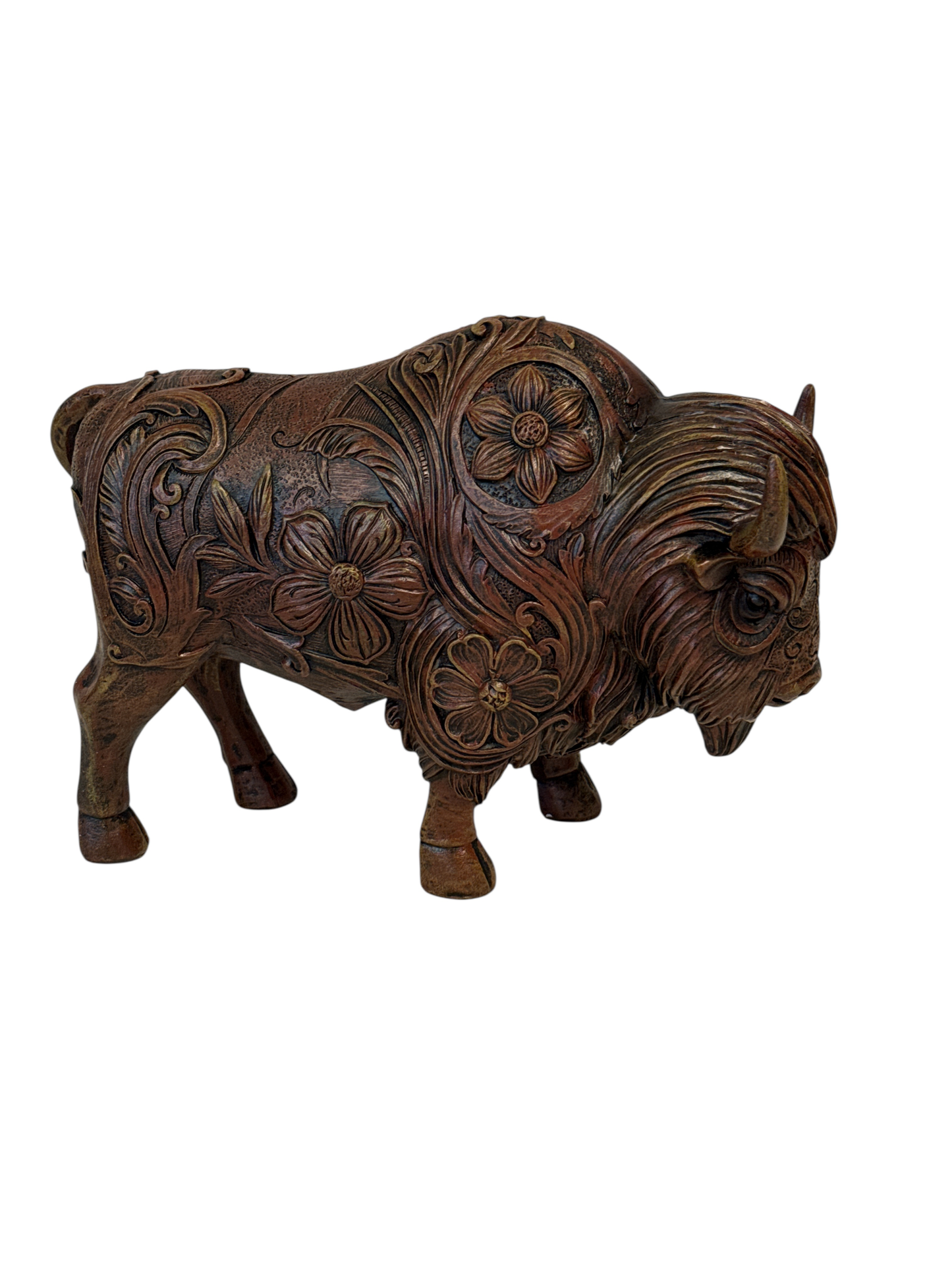 TOOLED FLOWER BISON BROWN