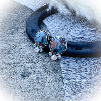 Royal Western Everyday Stud Earrings - Mixed Turquoise
