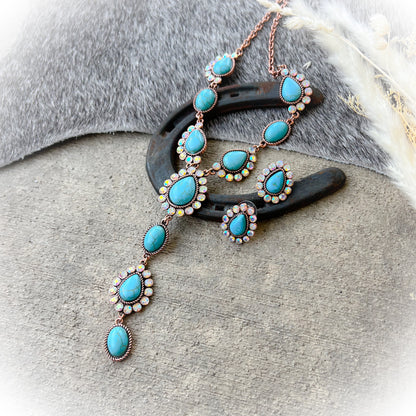 High Plains Western Lariat Necklace - Bronze