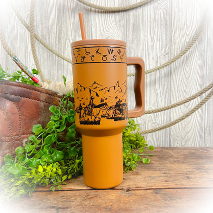 Cowboy Cattle Drive Stainless Steel Tumbler - 40oz