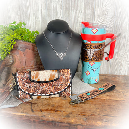 Western Mom On The Go Bundle – 4 or 5 Piece Western Accessory Set (Wallet, Tumbler, Jewelry & Keychain)
