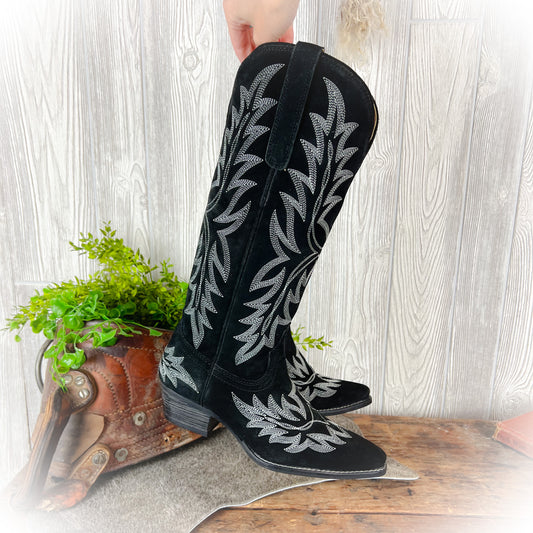 Midnight Ryder Black Leather Boots