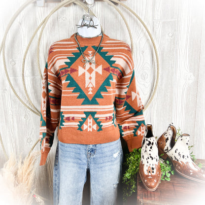 Boho Cowgirl Western Knit Sweater