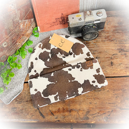 Soft Cow Print Beanie