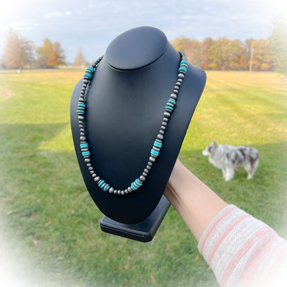 Texas Outlaw Navajo Style Pearl Necklace