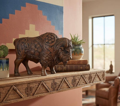 TOOLED FLOWER BISON BROWN