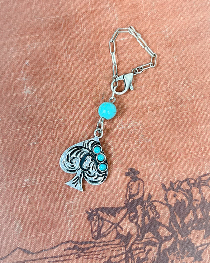 Western Initial Spade Charm