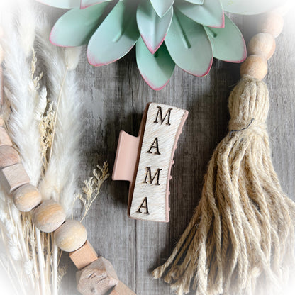 Mama Western Cowhide Claw Clips