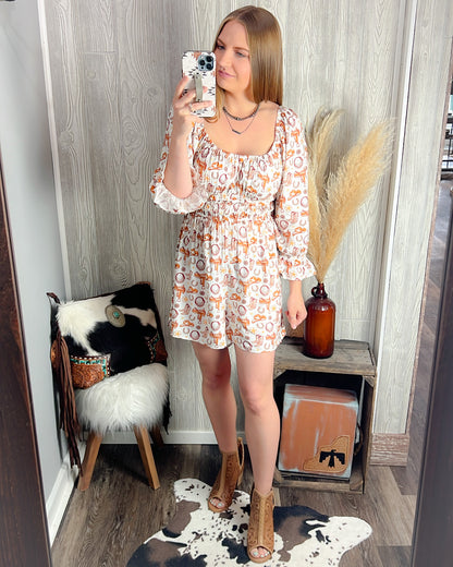 Howdy Darlin' Western Print Romper