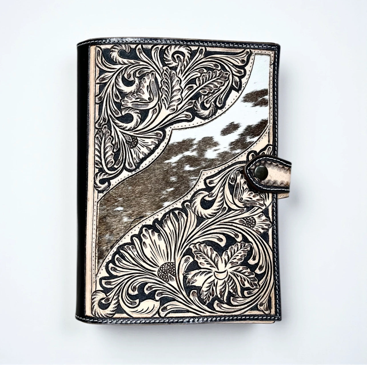 Unshaken Faith Western Tooled Leather & Cowhide Bible Cover