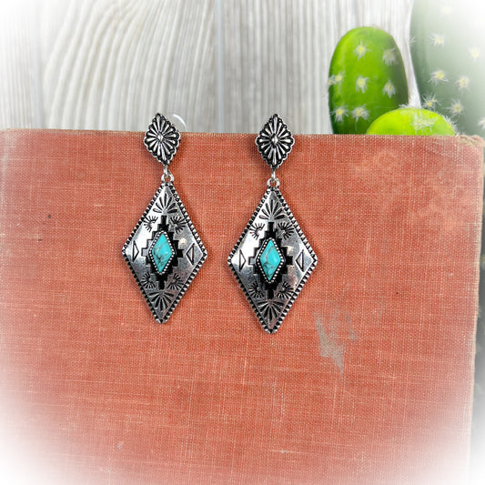 Western Diamond Aztec Earrings