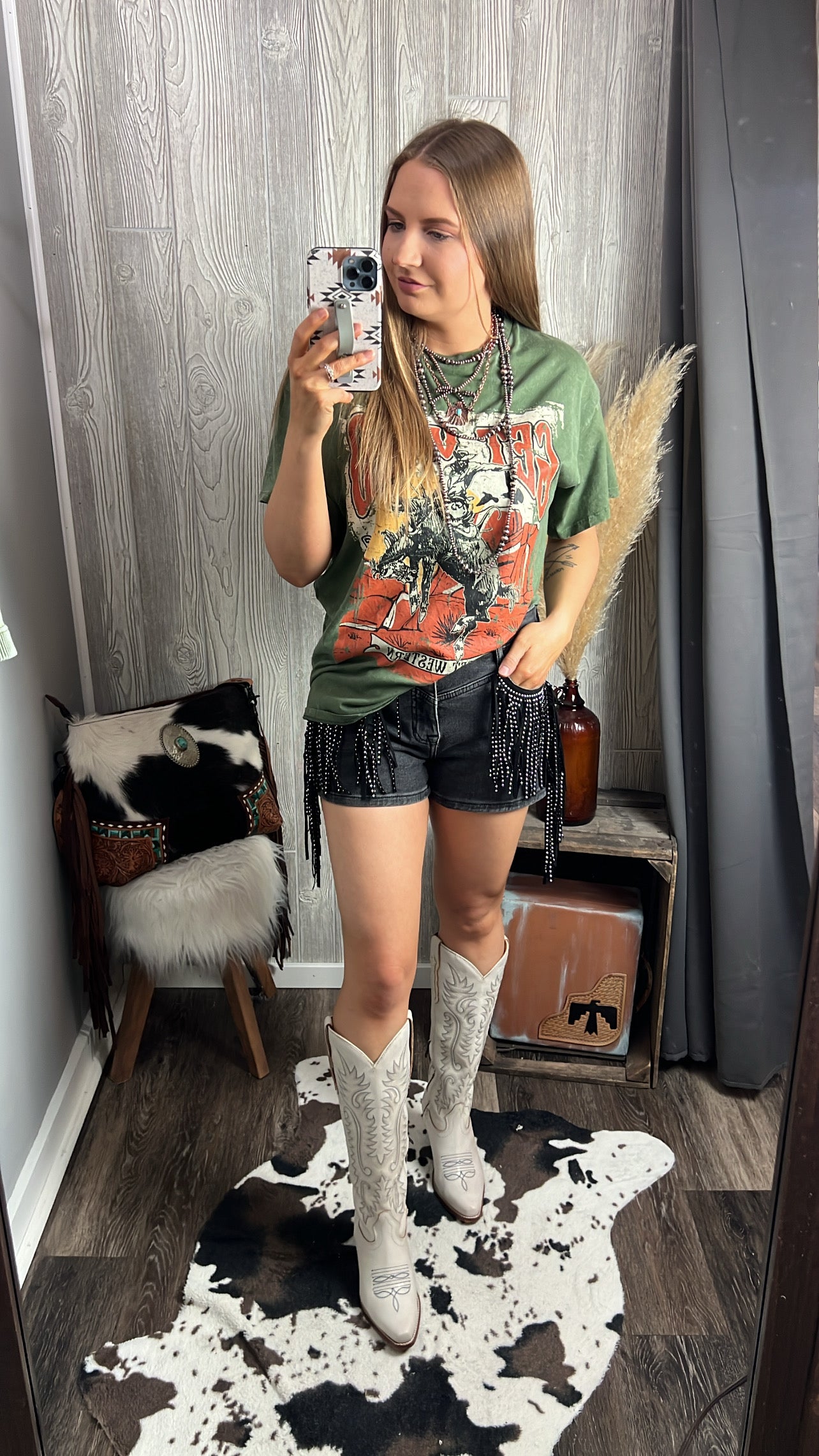 Vintage Style Fringe Shorts