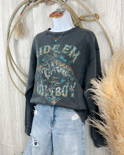 Ride Em Cowboy - Oversized Crewneck Sweater