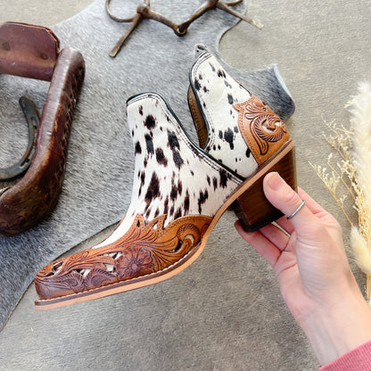 Ranch Dust Cowhide Booties