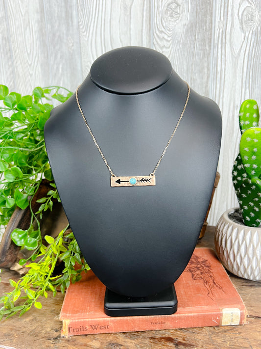 Arrow Bar Necklace - Gold