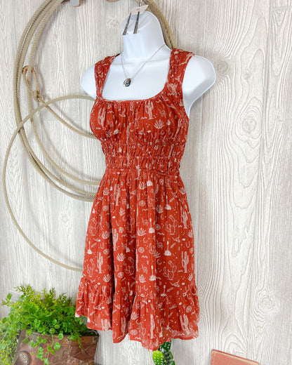 Rust in the Wind Desert Mini Dress