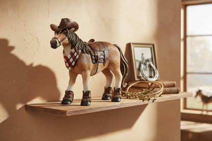 HORSE WITH COWBOY HAT WESTERN DECOR