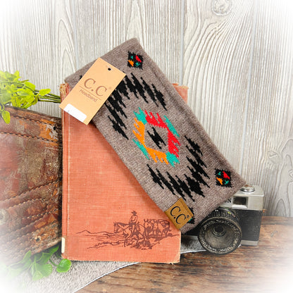 Soft Aztec Winter Headband - Taupe