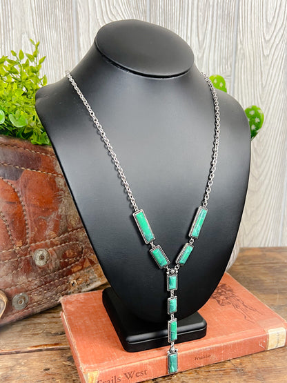 Jolene Lariat Necklace - Teal