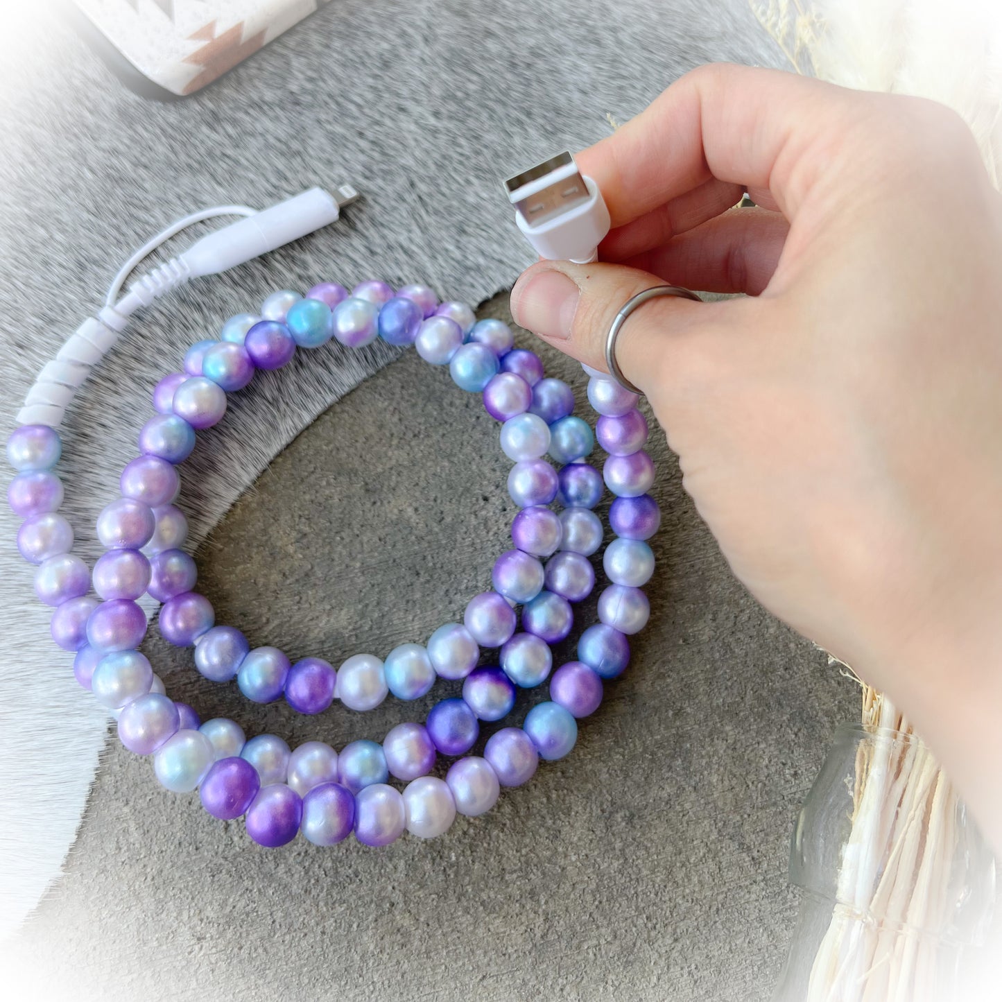 Galaxy Purple-Blue Pearl Charging Cord