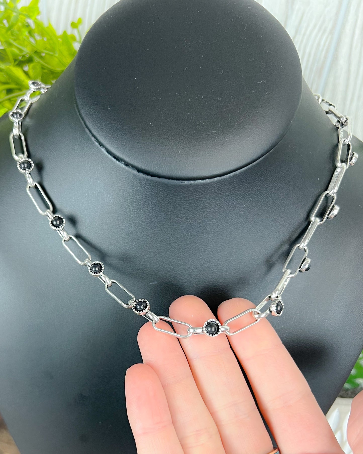 Western Soldered Stone Linked Chain Necklace