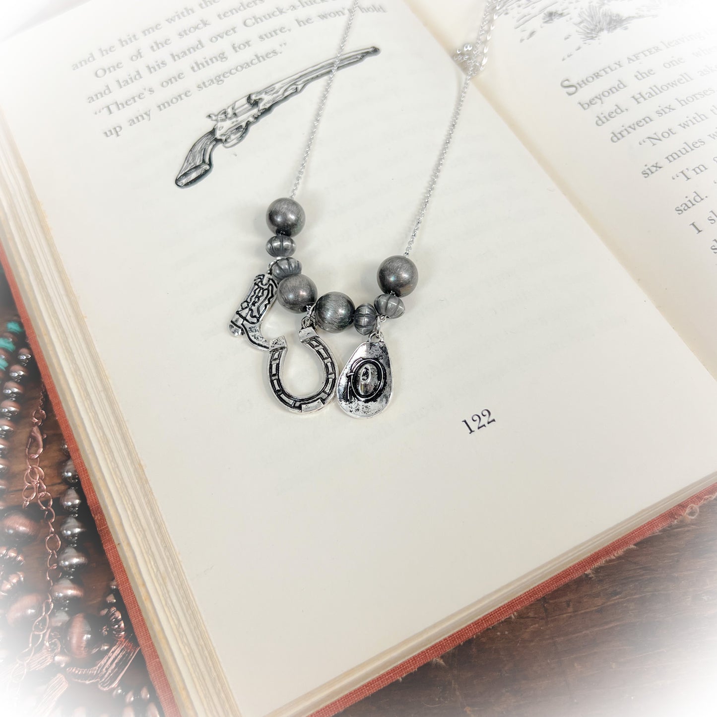 Rodeo Simple Western Charm Necklace - Silver