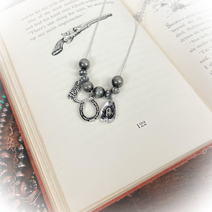 Rodeo Simple Western Charm Necklace - Silver