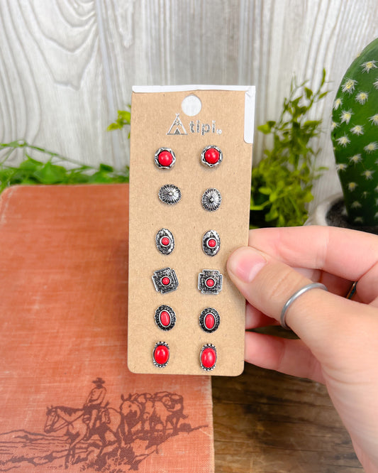 Red Riders Earring Set