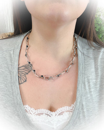 Western Soldered Stone Linked Chain Necklace