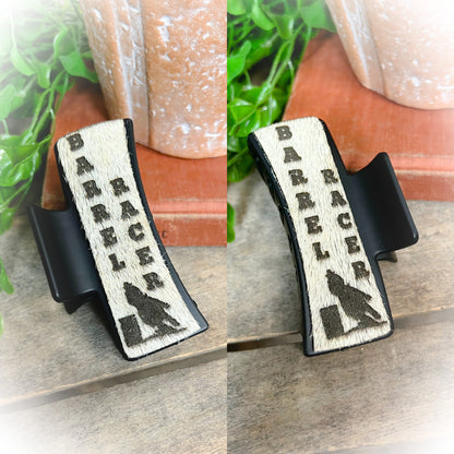 Barrel Racer Cowhide Claw Clips