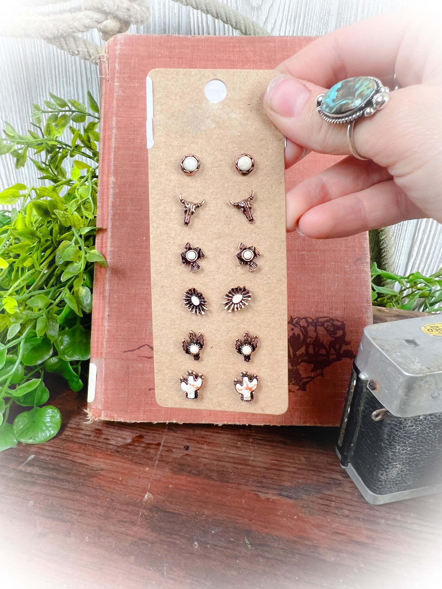 Western Stud Earring Set - Multiple Colors