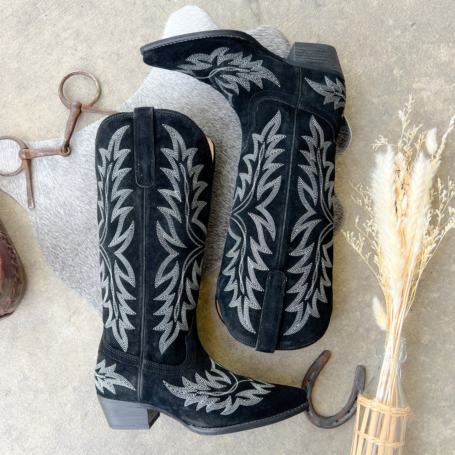 Midnight Ryder Black Leather Boots