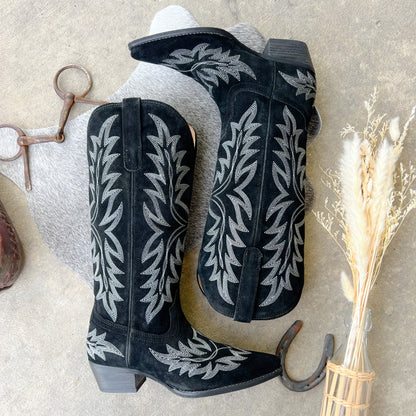 Midnight Ryder Black Leather Boots