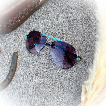 Aviator Western Boho Turquoise Stone Sunglasses